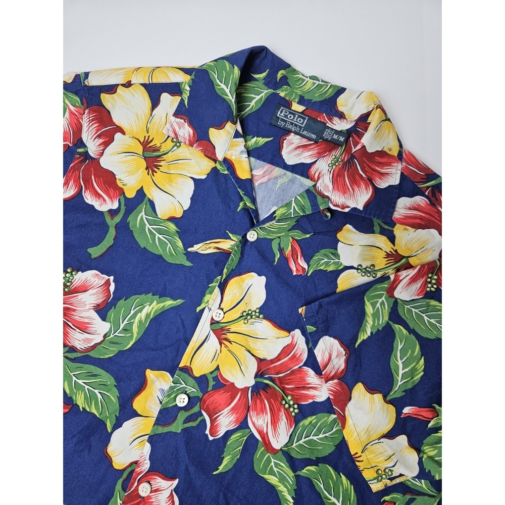 Polo Ralph Lauren Men's Vintage Short Sleeve Button Up Hawaiian Shirt Medium